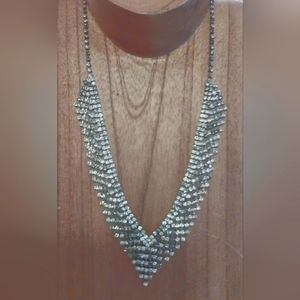 Silver Rhinestone Statement Necklace
